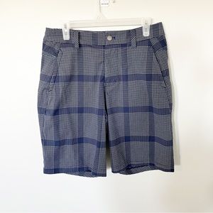 Lululemon blue plaid men’s shorts fit like a size 30